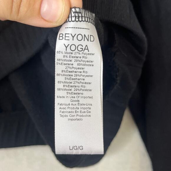Beyond Yoga Cross Your Heart Wrap Hoodie Black sz L Activewear Pilates Lounge - Picture 5 of 6